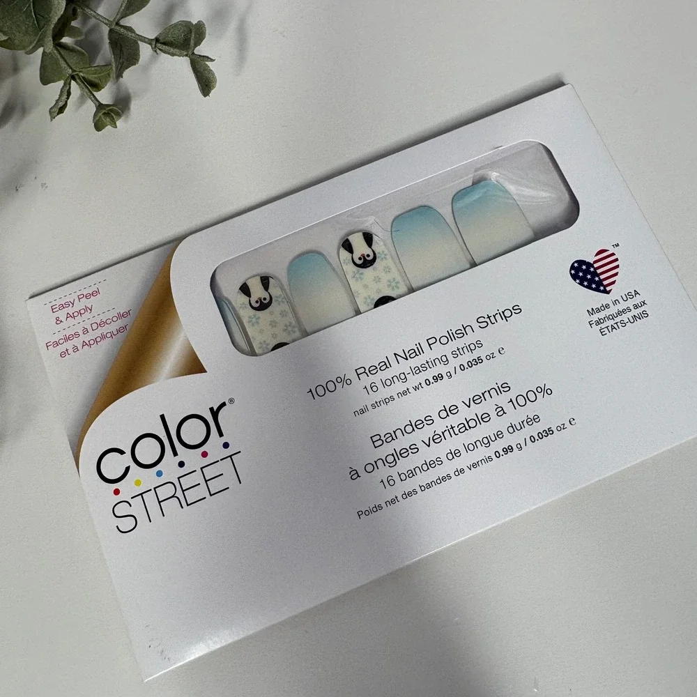 Color Street Penguin Party Nail Polish Strips Blue Ombre Winter FDF275‎ New